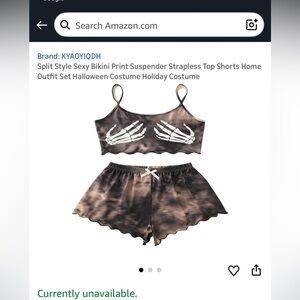 Skeleton Print Women's Sleepwear Set